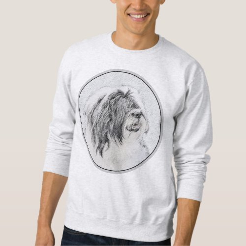 Bearded Collie Drawing _ Cute Original Dog Art Sweatshirt