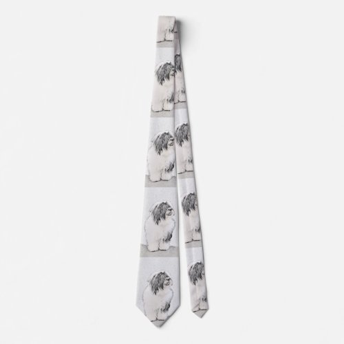 Bearded Collie Drawing _ Cute Original Dog Art Tie