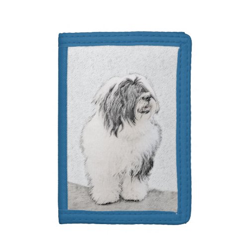 Bearded Collie Drawing _ Cute Original Dog Art Tri_fold Wallet
