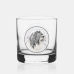Bearded Collie Drawing - Cute Original Dog Art Whiskey Glass