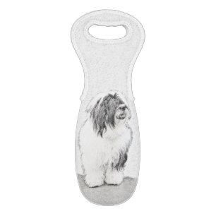 Bearded Collie Drawing - Cute Original Dog Art Wine Bag
