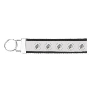 Bearded Collie Drawing - Cute Original Dog Art Wrist Keychain