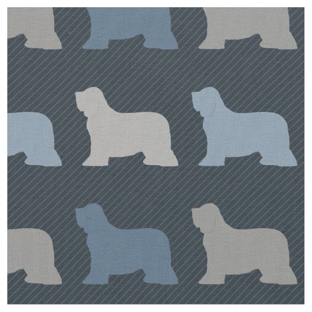 Bearded Collie Fabric (Close Up)