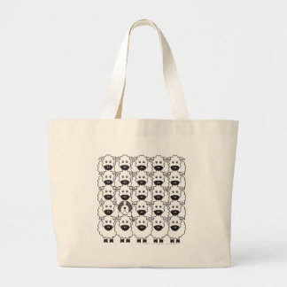 Bearded Collie in the Sheep Large Tote Bag