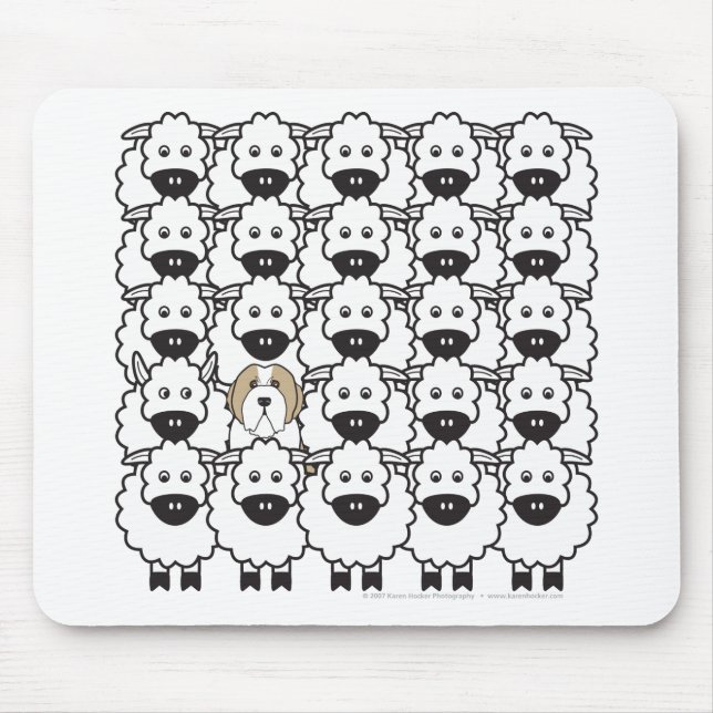 Bearded Collie in the Sheep Mouse Pad (Front)
