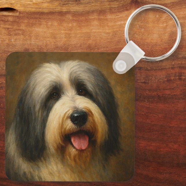 Bearded Collie Keychain (Back)