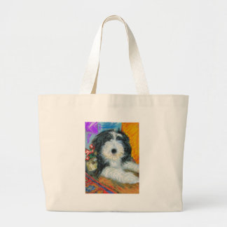 Bearded Collie Large Tote Bag