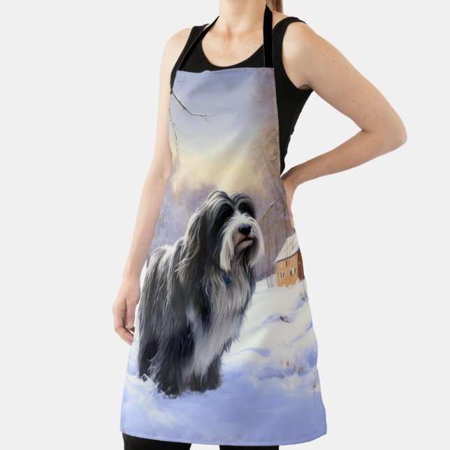 Bearded Collie Let It Snow Christmas  Apron (Insitu)