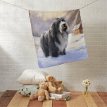 Bearded Collie Let It Snow Christmas  Baby Blanket