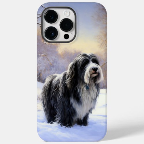 Bearded Collie Let It Snow Christmas  Case_Mate iPhone 14 Pro Max Case