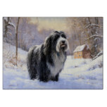 Bearded Collie Let It Snow Christmas  Cutting Board
