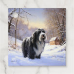 Bearded Collie Let It Snow Christmas  Favor Tags