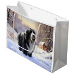 Bearded Collie Let It Snow Christmas  Large Gift Bag