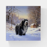 Bearded Collie Let It Snow Christmas  Paperweight