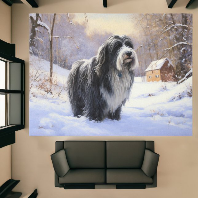 Bearded Collie Let It Snow Christmas  Rug (Insitu (Indoor 1))