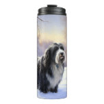 Bearded Collie Let It Snow Christmas  Thermal Tumbler
