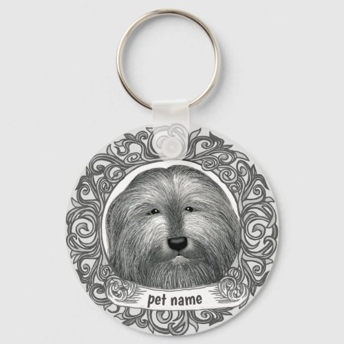 Bearded Collie Loving Memory  Keychain