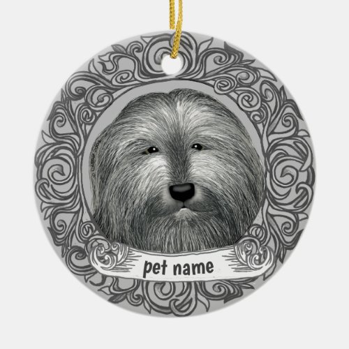 Bearded Collie Loving Memory ornament