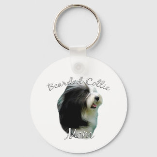 Bearded Collie Mom 2 Keychain