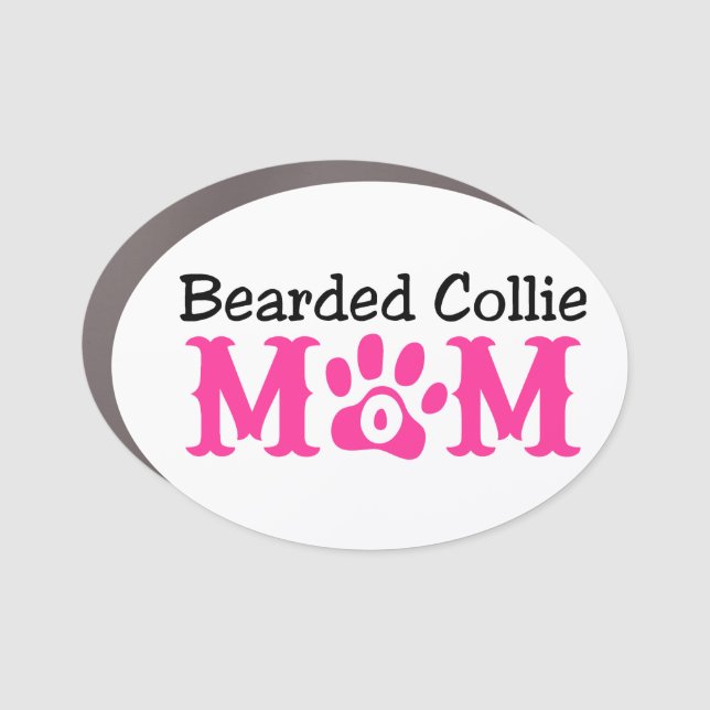 Bearded Collie Mom Car Magnet (Front)