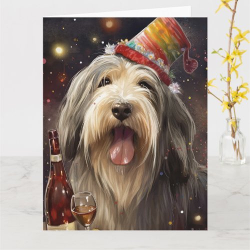 Bearded Collie New Year Card