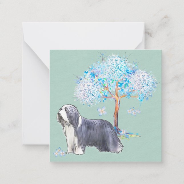 Bearded Collie Note Card (Front)