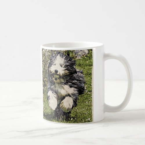 Bearded Collie on the Run Mug