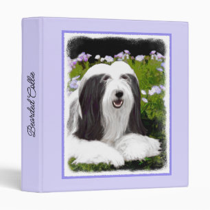 Bearded Collie Painting - Cute Original Dog Art 3 Ring Binder