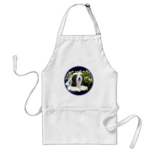 Bearded Collie Painting - Cute Original Dog Art Adult Apron