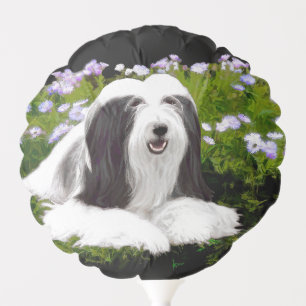 Bearded Collie Painting - Cute Original Dog Art Balloon