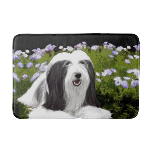 Bearded Collie Painting - Cute Original Dog Art Bathroom Mat