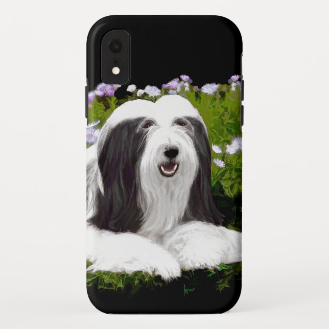 Bearded Collie Painting - Cute Original Dog Art Case-Mate iPhone Case (Back)