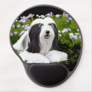 Bearded Collie Painting - Cute Original Dog Art Gel Mouse Pad
