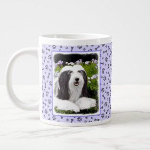 Bearded Collie Painting - Cute Original Dog Art Giant Coffee Mug