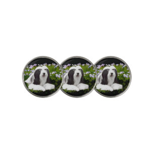 Bearded Collie Painting - Cute Original Dog Art Golf Ball Marker
