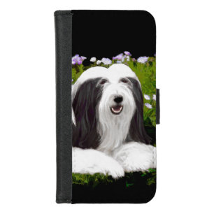 Bearded Collie Painting - Cute Original Dog Art iPhone 8/7 Wallet Case