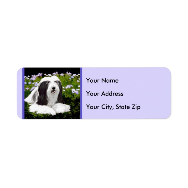 Bearded Collie Painting - Cute Original Dog Art Label (Front)