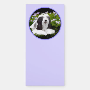 Bearded Collie Painting - Cute Original Dog Art Magnetic Notepad