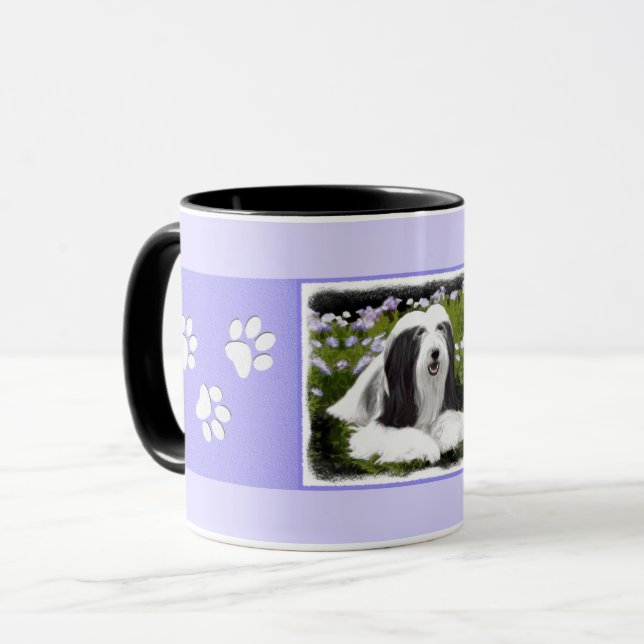 Bearded Collie Painting - Cute Original Dog Art Mug (Front Left)