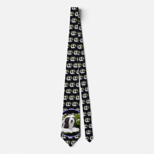 Bearded Collie Painting _ Cute Original Dog Art Neck Tie