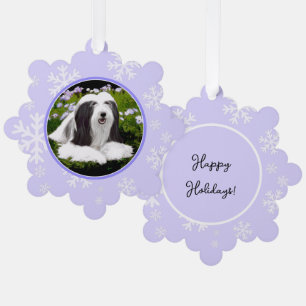 Bearded Collie Painting - Cute Original Dog Art Ornament Card