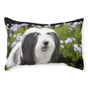 Bearded Collie Painting - Cute Original Dog Art Pet Bed