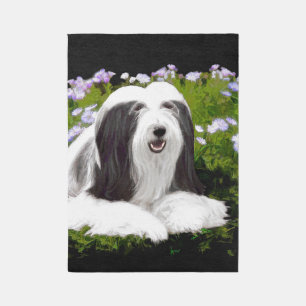 Bearded Collie Painting - Cute Original Dog Art Rug