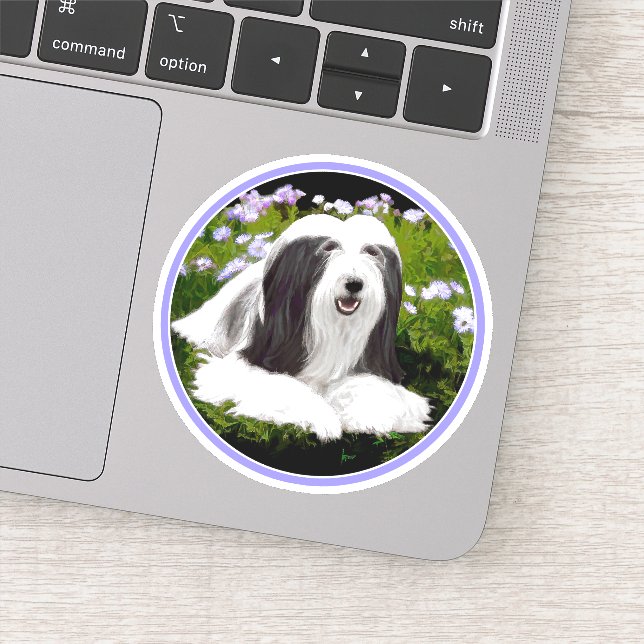 Bearded Collie Painting - Cute Original Dog Art Sticker (Detail)