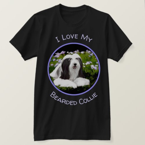 Bearded Collie Painting _ Cute Original Dog Art T_Shirt