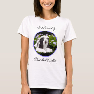 Bearded Collie Painting - Cute Original Dog Art T-Shirt