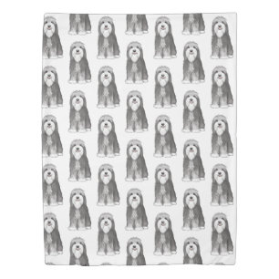 Bearded Collie Pattern Duvet Cover