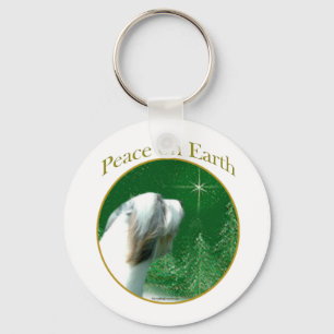 Bearded Collie Peace Keychain