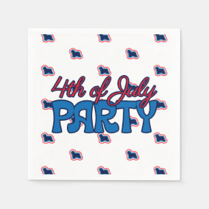Bearded Collie Red White And Blue 4th Of July Napkins