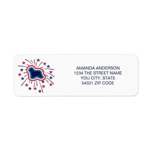 Bearded Collie Red White Blue Return Address Label